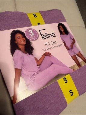 Felina Lavender 3-Piece PJ Set - Tee, Shorts & Jogger